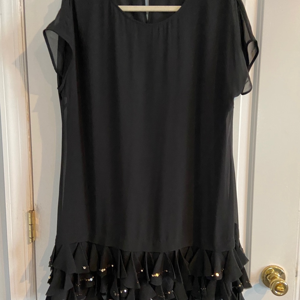Ted Baker black chiffon size 14 evening dress